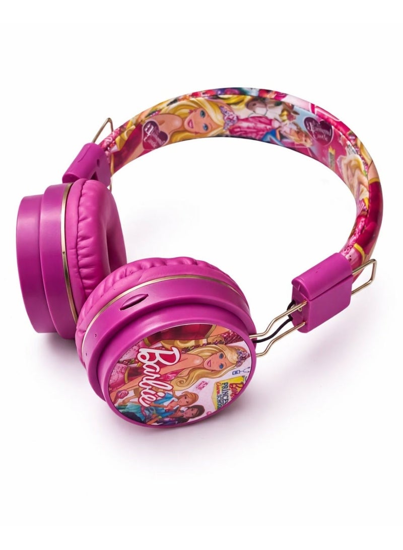 باربي سماعات باربي برنسيس تشارم اللاسلكية للبنات – سماعة رأس أطفال وردية فوق الأذن بتصميم أنيق، مع عصابة رأس قابلة للتعديل ووسائد ناعمة مريحة. - Image 2